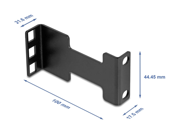 Delock Server Rack Tiefenerweiterung Adapter Montagekit zur Verlängerung der Montagetiefe bis 10 cm 1 HE schwarz