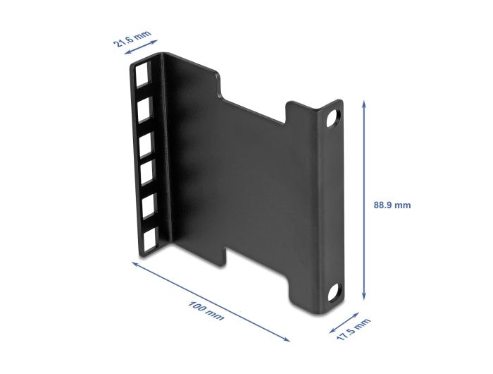 Delock Server Rack Tiefenerweiterung Adapter Montagekit zur Verlängerung der Montagetiefe bis 10 cm 2 HE schwarz