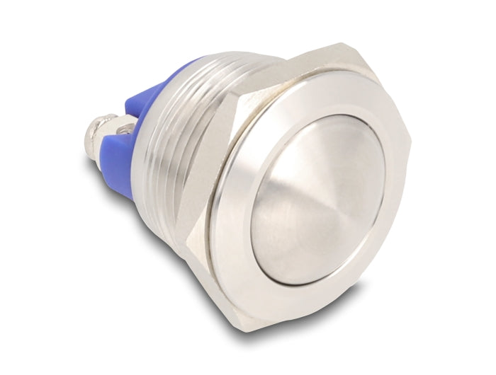Delock Drucktaster zum Einbau 19 mm 2 x Schraubklemme Taster gewölbt