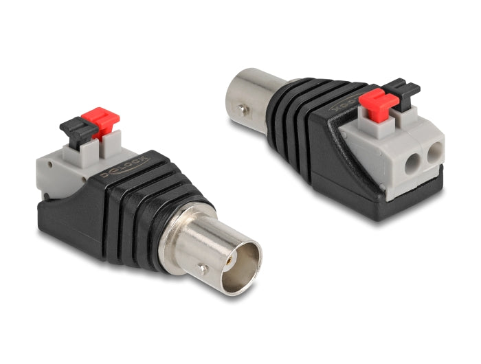 Delock Adapter BNC Buchse > Terminalblock mit Drucktasten 2 Pin