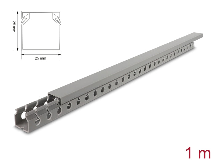 Delock Verdrahtungskanal 25 x 25 mm - Länge 1 m grau