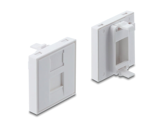 Delock Easy 45 V-Modulblende für Keystone Modul 1 Port mit Staubschutzklappe 45 x 45 mm weiß