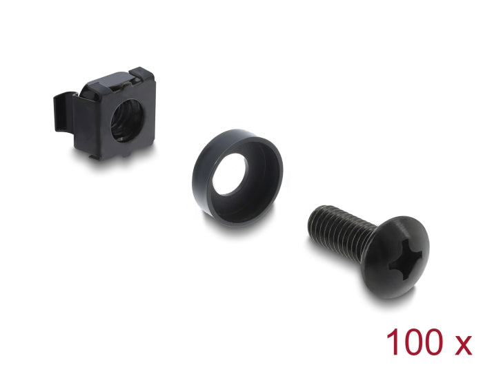 Delock Rack Montage Set für 10″ und 19″ 100 Stück schwarz