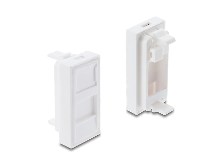 Delock Easy 45 H-Modulblende für Keystone Modul 1 Port mit Staubschutzklappe 22,5 x 45 mm weiß
