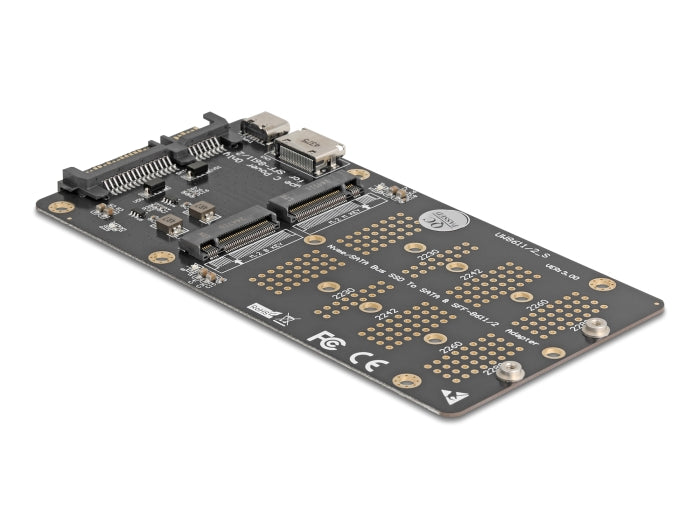 Delock Konverter M.2 Key M NVMe SSD zu OCuLink SFF-8612 und M.2 Key B SATA SSD zu SATA