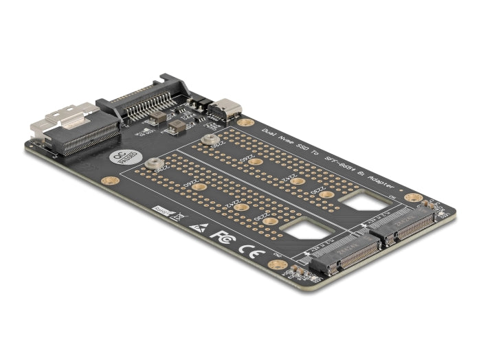 Delock SFF-8654 8i zu 2 x M.2 Key M NVMe SSD Konverter