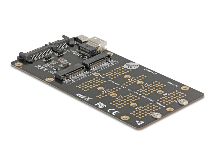 Delock Konverter M.2 Key M NVMe SSD zu SFF-8654 und M.2 Key B SATA SSD zu SATA