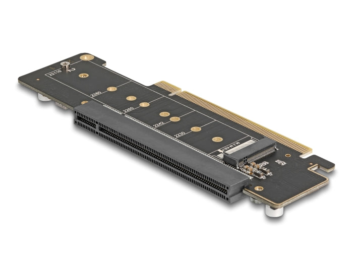 Delock PCI Express 4.0 x16 Riser Karte mit 2 x M.2 Key M NVMe Slot – Bifurcation