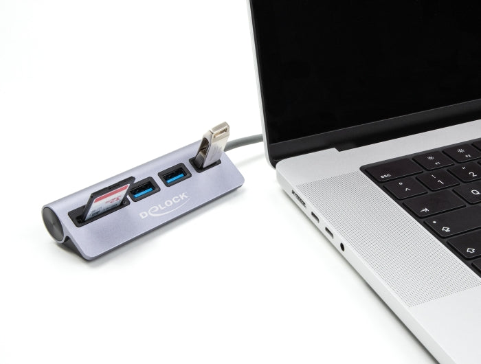 Delock 3 Port USB 5 Gbps Hub inklusive SD und Micro SD Card Reader mit USB Type-C™ Anschluss