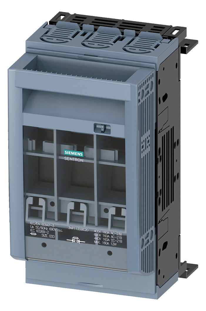 SIEMENS Sicherheitsschalter 160 A 3p 3NP1133-1BC20 NH000, NH00 IP40