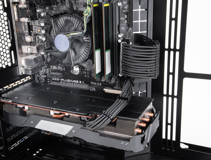Delock PSU Verlängerungskabel Set 30 cm 6-teilig Sleeved mit Kabelkämmen (1 x 24 Pin ATX, 2 x 4 + 4 Pin EPS, 3 x 6 + 2 Pin PCIe) schwarz