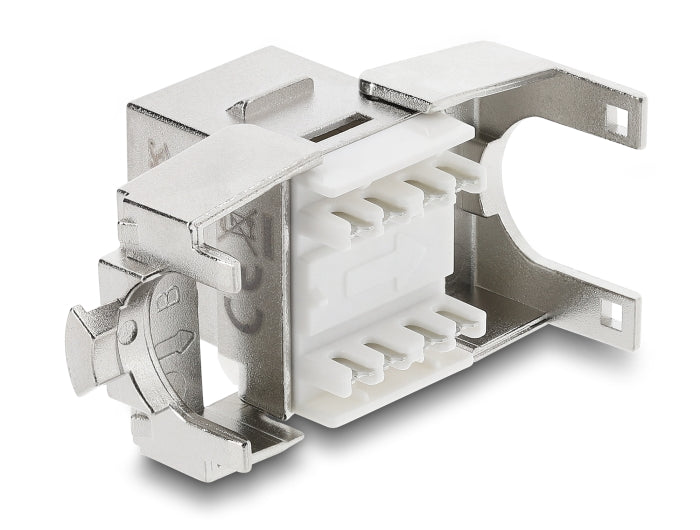 Delock Keystone Modul RJ45 Buchse zu LSA Cat.6A geschirmt werkzeugfrei mit Staubschutzklappe