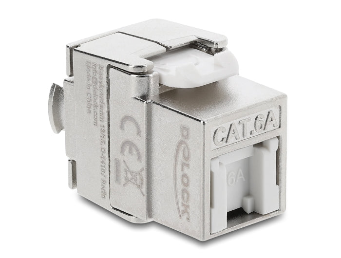 Delock Keystone Modul RJ45 Buchse zu LSA Cat.6A geschirmt werkzeugfrei mit Staubschutzklappe