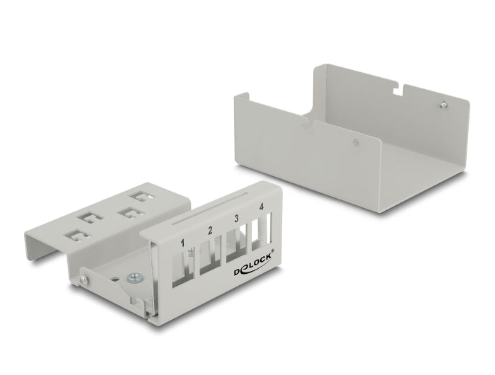 Delock Keystone Patchpanel 4 Port grau