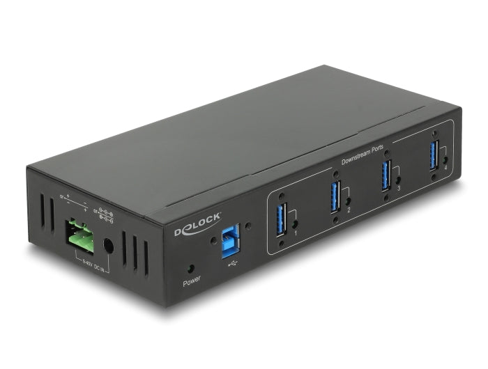Delock Externer Industrie Hub 4 x USB 5 Gbps Typ-A mit 20 kV ESD Schutz