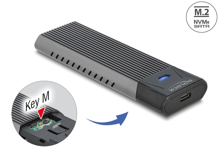 Delock Externes USB Type-C™ Combo Gehäuse für M.2 NVMe PCIe oder SATA SSD - werkzeugfrei