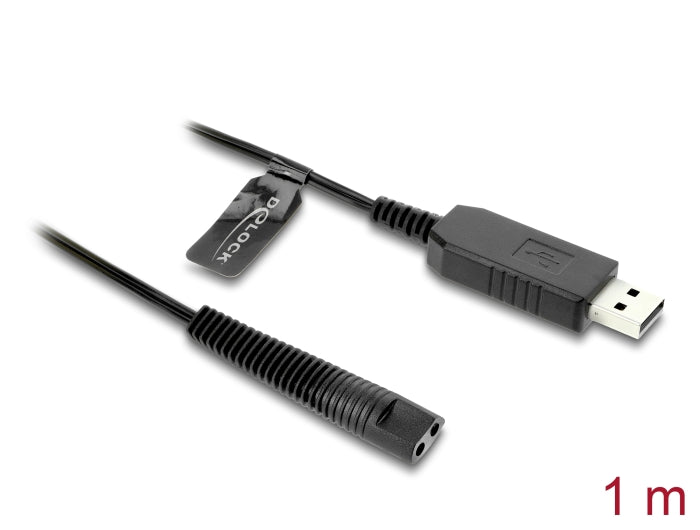 Delock USB Ladekabel 12 V für Elektrorasierer kompatibel mit Braun Series 1, 3, 5, 7, 9 - Rasierer Ladegerät Ersatzkabel 1 m
