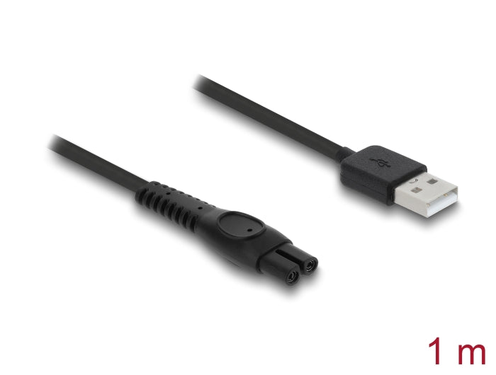 Delock USB Ladekabel 5 V für Elektrorasierer kompatibel mit Philips QP2724, QP2834, QP1924, MG9520 Serie - Rasierer Ladegerät Ersatzkabel 1 m