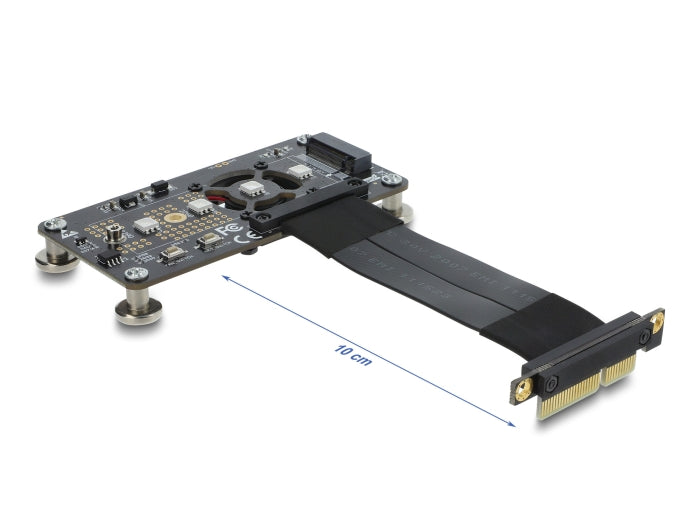 Delock PCI Express 3.0 x4 zu M.2 Key M Adapter mit Lüfter und Kabel 10 cm
