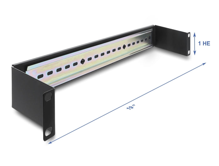 Delock 19″ Hutschienenpanel 1 HE schwarz