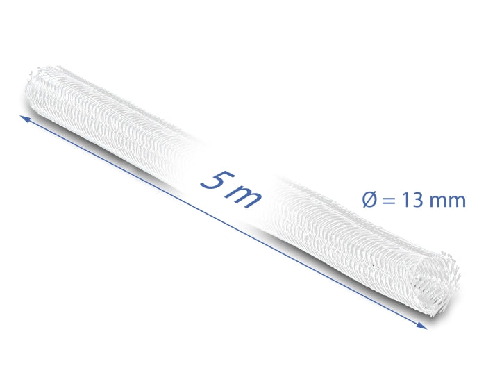 Delock Geflechtschlauch selbstschließend 5 m x 13 mm weiß
