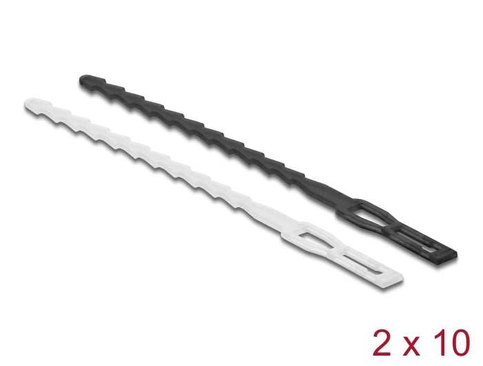 Delock Kabelbinder blitzförmig mit Befestigungsöse L 115 x B 4,5 mm wiederverwendbar 20 Stück