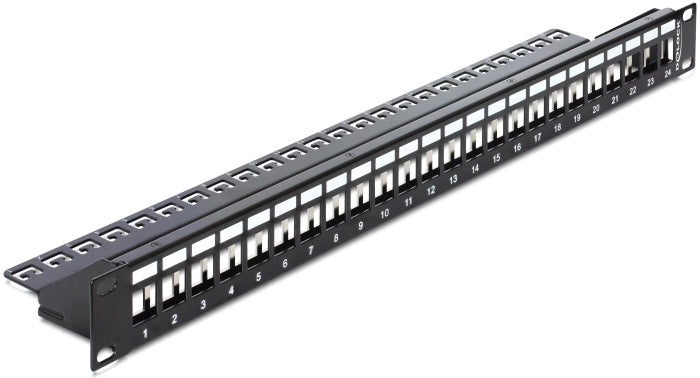 Delock 19″ Keystone Patchpanel 24 Port schwarz