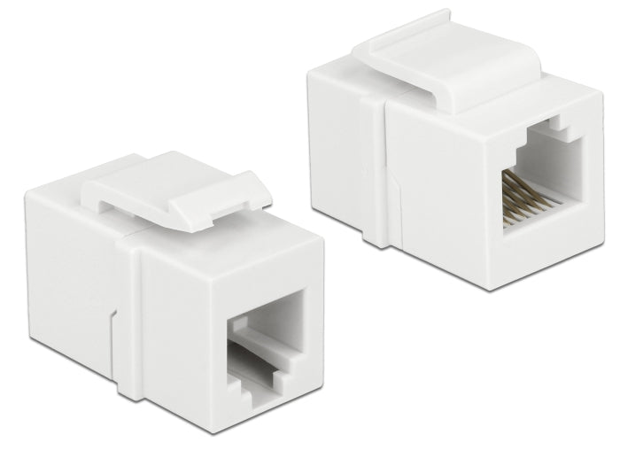 Delock Keystone Modul RJ12 Buchse > RJ12 Buchse Cat.3 weiß