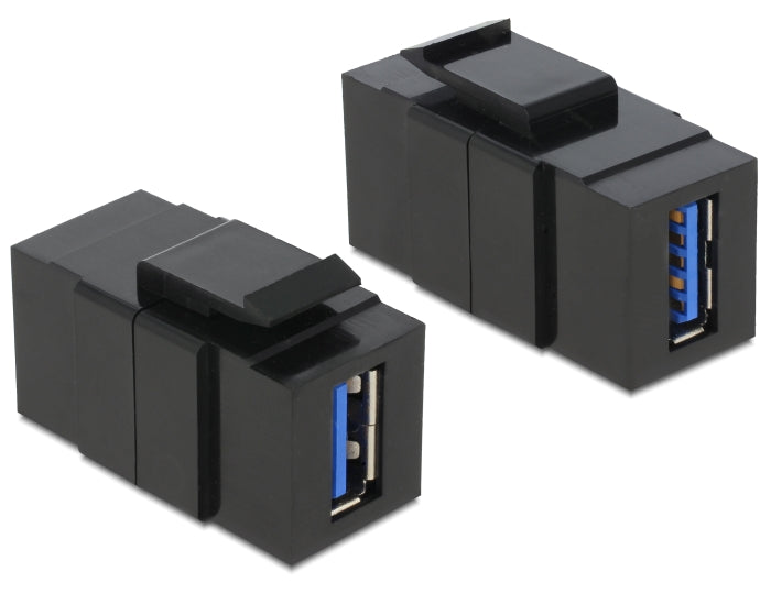 Delock Keystone Modul USB 5 Gbps Typ-A Buchse zu Typ-A Buchse schwarz