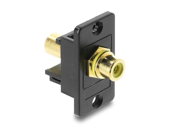 Delock Panel Mount Cinch Buchse zu Cinch Buchse vergoldet gelb / schwarz