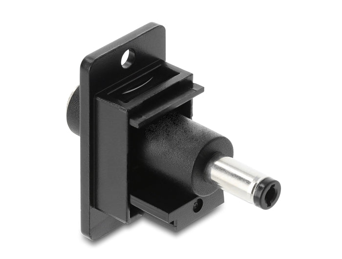 Delock Panel Mount DC 5,5 x 2,1 mm Buchse zu DC 5,5 x 2,5 mm Stecker schwarz