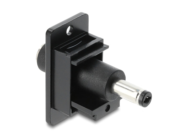 Delock Panel Mount DC 5,5 x 2,5 mm Buchse zu DC 5,5 x 2,5 mm Stecker schwarz