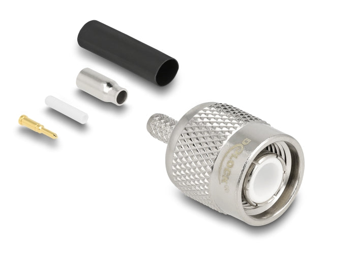 Delock TNC Stecker zum Crimpen RG-174 / RG-316 mit passendem Schrumpfschlauch