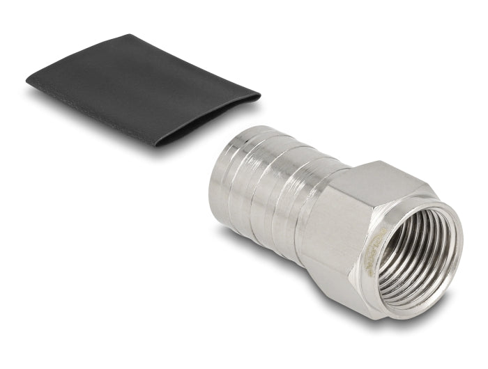 Delock F Stecker zum Crimpen RG-6 mit passendem Schrumpfschlauch