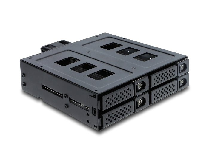 Delock 5.25″ Wechselrahmen für 4 x 2.5″ SATA oder SAS HDD / SSD mit Schloss