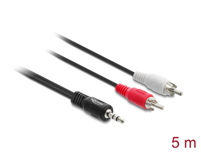 Delock Kabel Audio 3,5 mm Klinkenstecker > 2 x Cinch Stecker 5 m