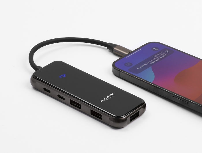 Delock USB Type-C™ Dockingstation 4K - HDMI / USB Hub / SD - Micro SD Slot / PD 3.0 85 W Oberfläche aus gehärtetem Glas