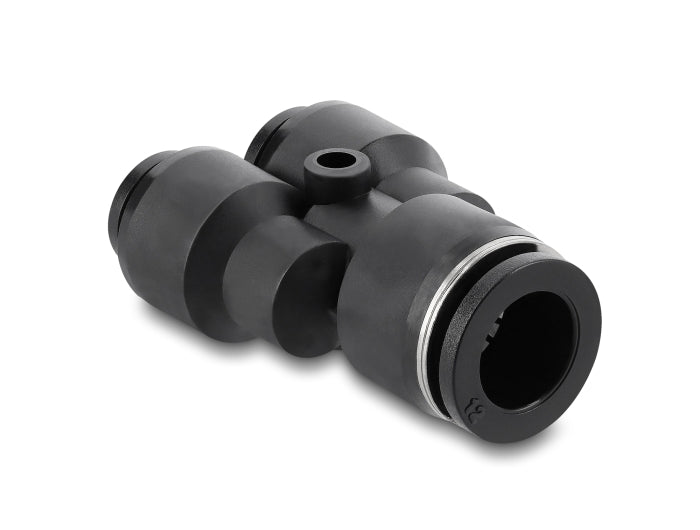 Delock Steckverbinder Pneumatik / Pneumatik Schnellsteckverbinder 2 x 8 mm zu 1 x 12 mm mit Befestigungsloch Y-Form