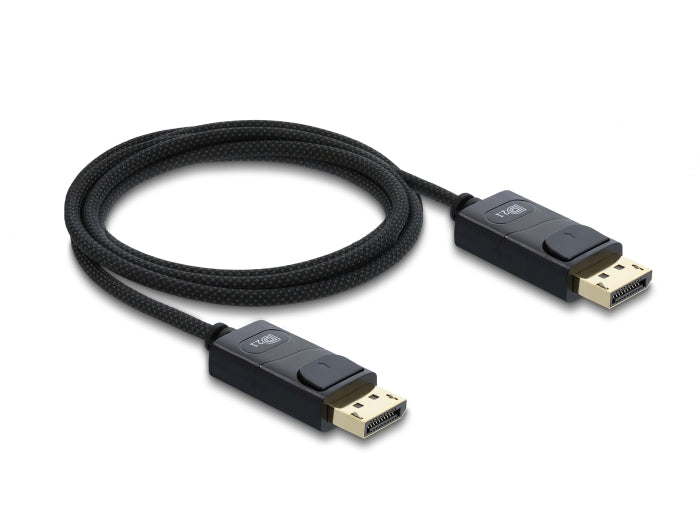 Delock Koaxiales DisplayPort Kabel 16K 60 Hz 80 Gbps mit Geflechtmantel 2 m