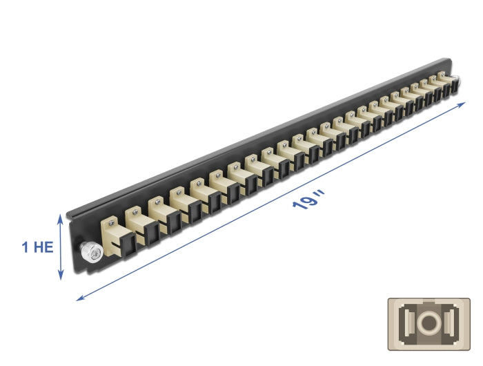 Delock 19″ LWL Spleißbox Frontblende 24 Port SC Simplex beige