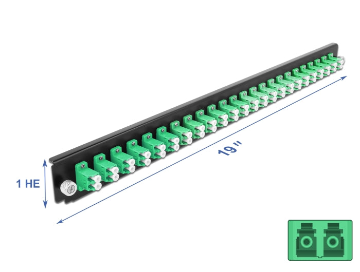 Delock 19″ LWL Spleißbox Frontblende 24 Port LC Duplex grün