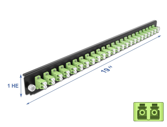 Delock 19″ LWL Spleißbox Frontblende 24 Port LC Duplex lindgrün