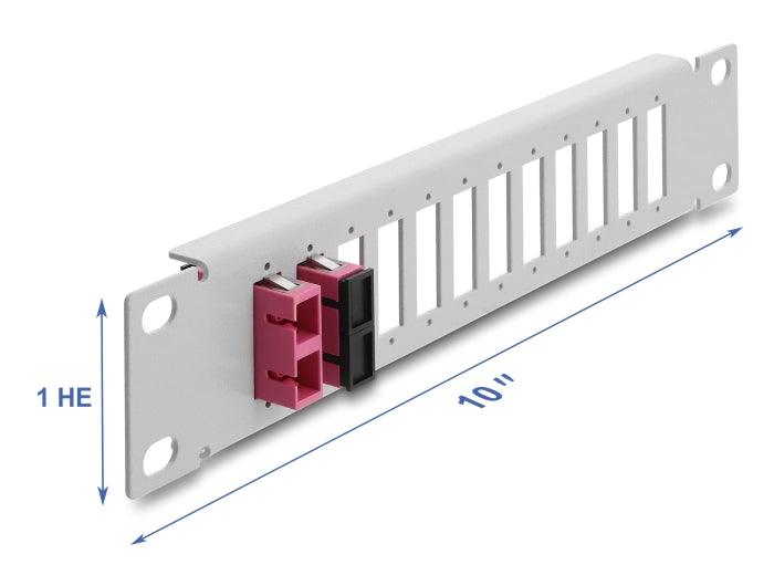 Delock 10″ LWL Patchpanel 12 Port für SC Duplex / LC Quad 1 HE grau