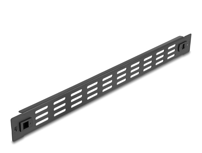 Delock 19″ Netzwerkschrank Panel mit Lüftungsschlitzen werkzeugfrei 1 HE schwarz