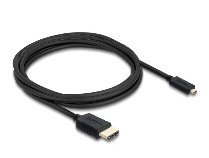 Delock Koaxiales High Speed HDMI Kabel HDMI Stecker zu Micro HDMI Stecker 8K 60 Hz 3 m