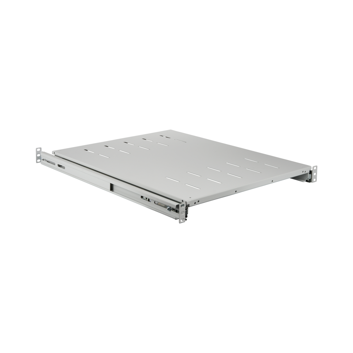 19" 1HE Fachboden ausziehbar, ET 608.. 812 mm, 30 kg, ST 800, RAL7035 - 691651NAGR.8