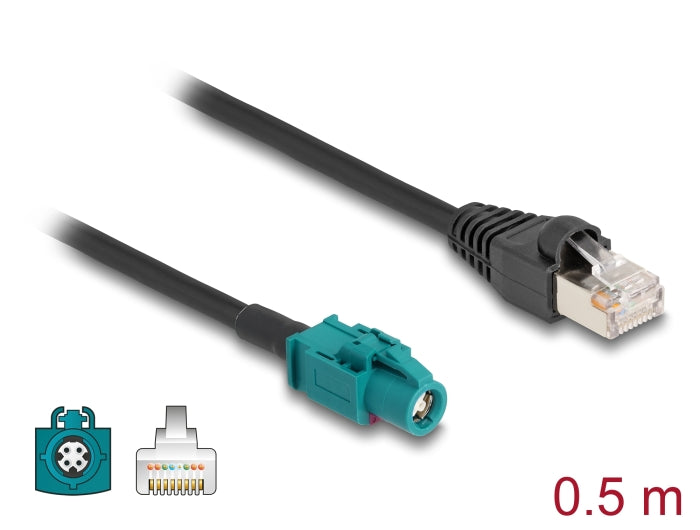 Delock Kabel HSD Z Buchse zu RJ45 Stecker 0,5 m