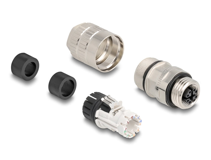 Delock M12 Buchse 8 Pin X-kodiert feldkonfektionierbar Cat.6A
