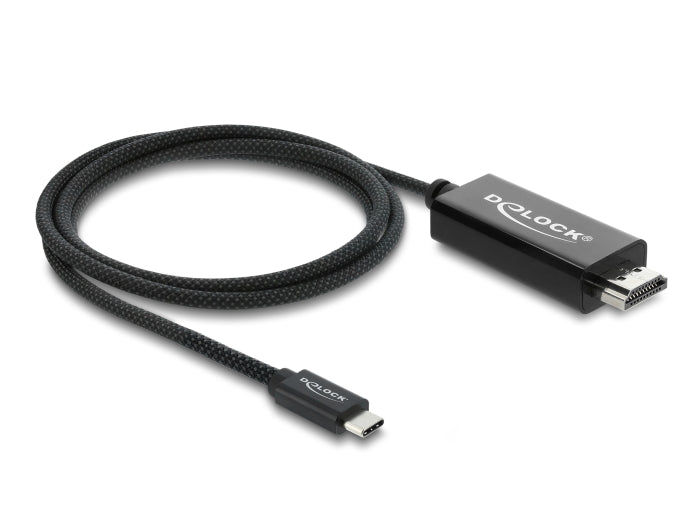Delock Koaxiales USB Type-C™ zu HDMI Kabel (DP Alt Mode) 4K 60 Hz mit Geflechtmantel 1 m