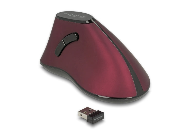 Delock Ergonomische vertikal optische 5-Tasten Maus 2,4 GHz kabellos